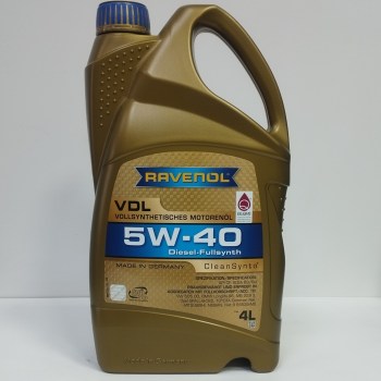 Масло моторное RAVENOL VDL 5W40, 4л. 111113200401999